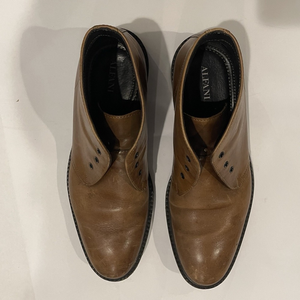 Alfani Lombard Brown Leather Chukka Boots Men's Size 9M Casual Work